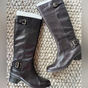 Bandolino BDCastin High Boots Riding Style 8.5 Brown Buckle Womens